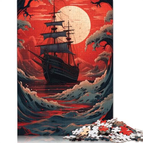 Lustiges Puzzle für Erwachsene, 1000 Teile, Altes Schiff im Ozean, Puzzle für Erwachsene, Papppuzzle, pädagogisches Spielzeug zum Stressabbau, Puzzlegröße: 38 x 26 cm von LiJianXXE