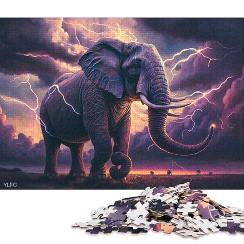 Lustiges Puzzle für Erwachsene, 1000 Teile, Art Dream Elephant Puzzles, Holzpuzzles, Lernspiel, Herausforderungsspielzeug 38x26cm/1000 Teile von LiJianXXE