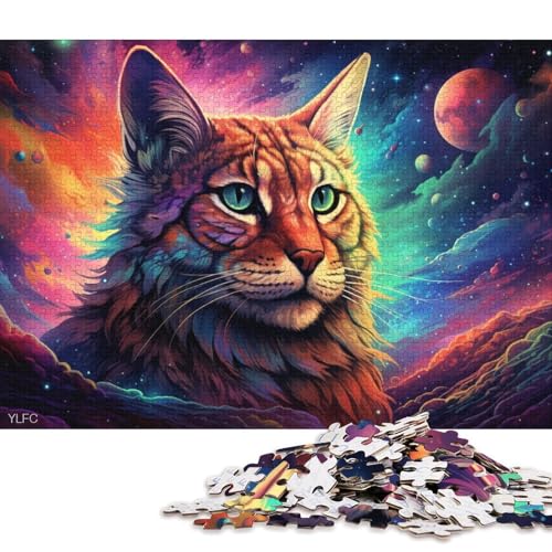 Lustiges Puzzle für Erwachsene, 1000 Teile, Art Lynx Puzzle, Holzpuzzle, Lernspiel, Herausforderungsspielzeug 75x50cm/1000 Teile von LiJianXXE