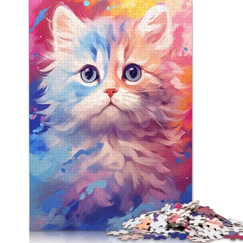 Lustiges Puzzle für Erwachsene, 1000 Teile, Baby-Katze, Puzzle für Erwachsene, Kartonpuzzle, Spielzeug, Denkspiel, 38 x 26 cm von LiJianXXE