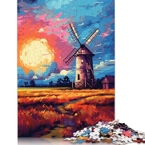 Lustiges Puzzle für Erwachsene, 1000 Teile, Bauernhof-Windmühle, Puzzle für Erwachsene, Holzpuzzle, Spielzeug, Denkspiel, 75 x 50 cm von LiJianXXE