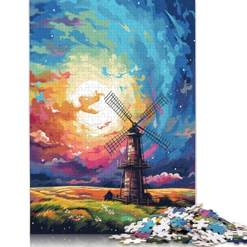 Lustiges Puzzle für Erwachsene, 1000 Teile, Bauernhof-Windmühle, Puzzle für Erwachsene, Papppuzzle, Spielzeug, Denkspiel, 38 x 26 cm von LiJianXXE