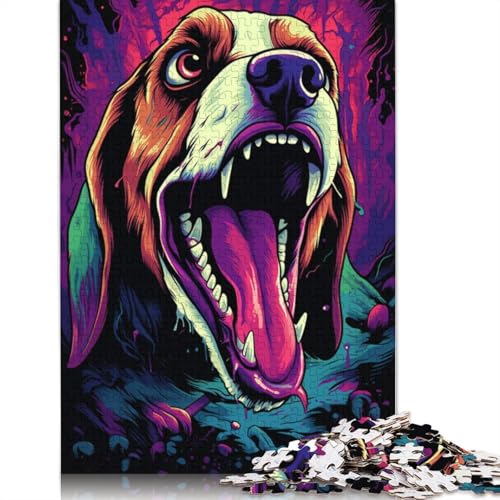 Lustiges Puzzle für Erwachsene, 1000 Teile, Beagle-Tierpuzzle für Erwachsene, Holzpuzzle, Spielzeug, Denkspiel, 75 x 50 cm von LiJianXXE