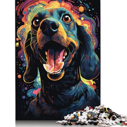 Lustiges Puzzle für Erwachsene, 1000 Teile, Glücklicher Dackel, Puzzle für Erwachsene, Papppuzzle, Spielzeug, Denkspiel, 38 x 26 cm von LiJianXXE