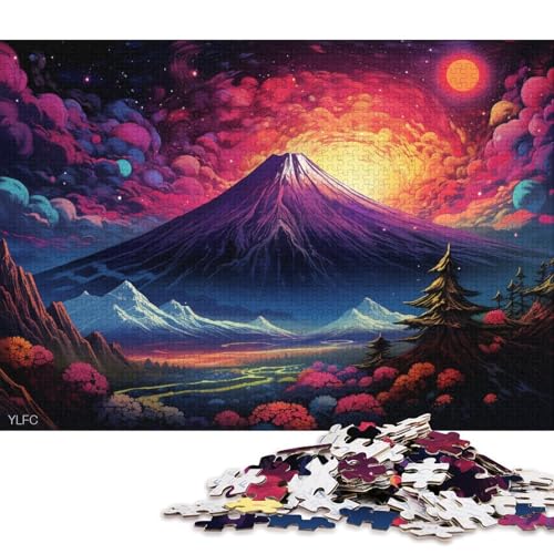 Lustiges Puzzle für Erwachsene, 1000 Teile, Kunst, Japan, Berg Fuji, Holzpuzzle, Lernspiel, Herausforderungsspielzeug 75x50cm/1000 Teile von LiJianXXE