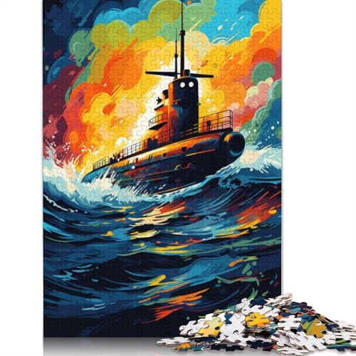 Lustiges Puzzle für Erwachsene, 1000 Teile, Kunst-U-Boot-Puzzle für Erwachsene, Kartonpuzzle, Spielzeug, Denkspiel, 38 x 26 cm von LiJianXXE