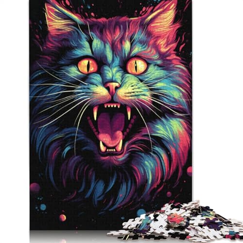 Lustiges Puzzle für Erwachsene, 1000 Teile, Maine-Coon-Katze, Puzzle für Erwachsene, Papppuzzle, Spielzeug, Denkspiel, 38 x 26 cm von LiJianXXE