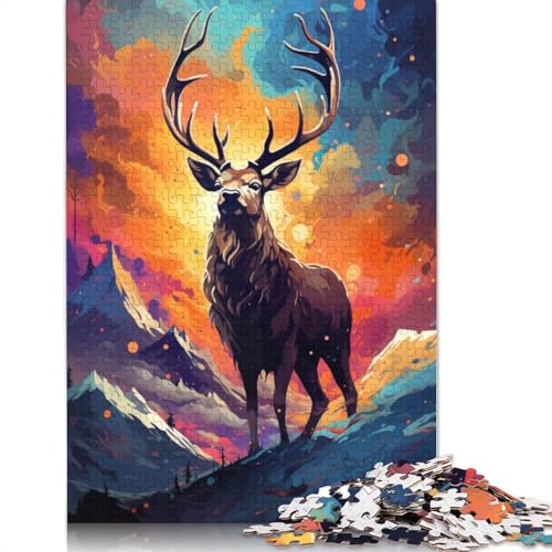 Lustiges Puzzle für Erwachsene, 1000 Teile, Tier-/Hirsch-Puzzle, Holzpuzzle, tolles Geschenk für Erwachsene, 75 x 50 cm von LiJianXXE