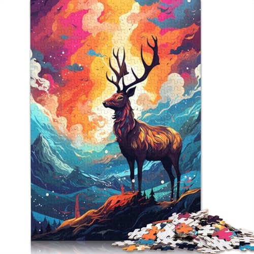 Lustiges Puzzle für Erwachsene, 1000 Teile, Tier-/Hirsch-Puzzle für Erwachsene, Holzpuzzle, Spielzeug, Denkspiel, 75 x 50 cm von LiJianXXE