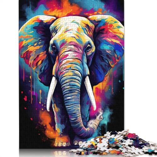 Lustiges Puzzle für Erwachsene, 1000 Teile, Tier-Elefant-Puzzle für Erwachsene, Kartonpuzzle, Spielzeug, Denkspiel, 38 x 26 cm von LiJianXXE