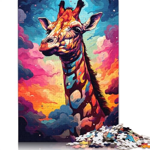 Lustiges Puzzle für Erwachsene, 1000 Teile, Tier-Giraffe, Puzzle für Erwachsene, Kartonpuzzle, Spielzeug, Denkspiel, 38 x 26 cm von LiJianXXE