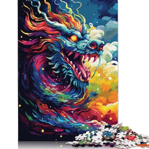 Lustiges Puzzle für Erwachsene, 1000 Teile, asiatischer Drache, Puzzle für Erwachsene, Papppuzzle, Spielzeug, Denkspiel, 38 x 26 cm von LiJianXXE