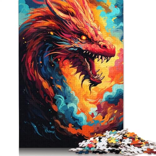 Lustiges Puzzle für Erwachsene, 1000 Teile, asiatischer Drache, Puzzle für Erwachsene, Papppuzzle, Spielzeug, Denkspiel, 38 x 26 cm von LiJianXXE