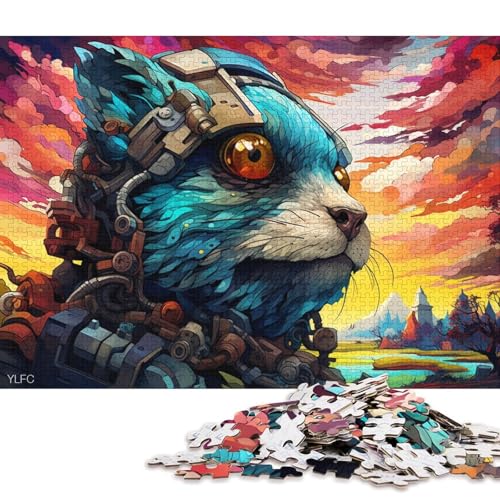 Lustiges Puzzle für Erwachsene, 1000 Teile, buntes Roboter-Eichhörnchen-Puzzle, Holzpuzzle, Lernspiel, Herausforderungsspielzeug 75x50cm/1000 Teile von LiJianXXE