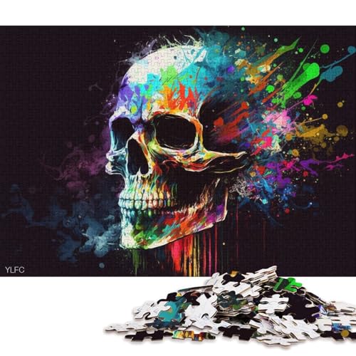 Lustiges Puzzle für Erwachsene, 1000 Teile, buntes Totenkopf-Puzzle, Holzpuzzle, Lernspiel, Herausforderungsspielzeug 75x50cm/1000 Teile von LiJianXXE