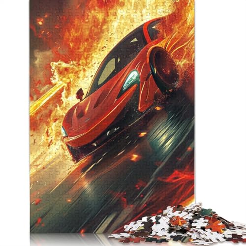 Lustiges Puzzle für Erwachsene, 1000 Teile, farbenfrohes, Cooles Sportwagen-Puzzle für Erwachsene, Papppuzzle, pädagogisches Spielzeug zum Stressabbau, Puzzlegröße: 38 x 26 cm von LiJianXXE