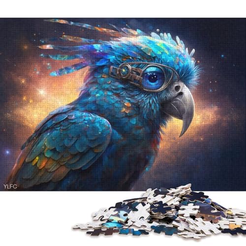 Lustiges Puzzle für Erwachsene, 1000 Teile, magisches Tierpapagei-Puzzle, Holzpuzzle, Lernspiel, Herausforderungsspielzeug 38x26cm/1000 Teile von LiJianXXE