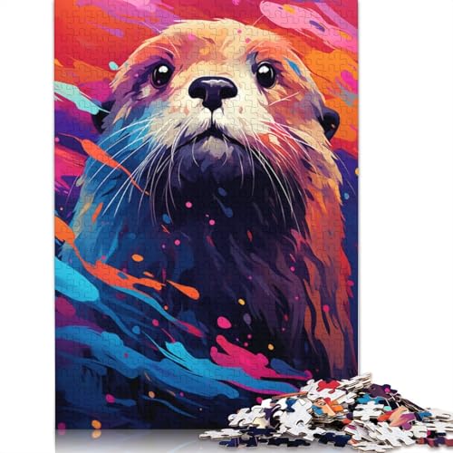 Lustiges Puzzle für Erwachsene, 1000 Teile, schönes Otter-Puzzle für Erwachsene, Kartonpuzzle, Spielzeug, Denkspiel, 38 x 26 cm von LiJianXXE