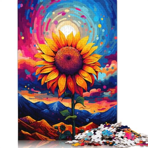 Puzzle 1000 Teile, Bunte Sonnenblumen-Puzzles für Erwachsene, Puzzle aus Holz, Lernspielzeug, 75 x 50 cm von LiJianXXE