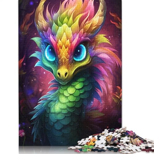 Puzzle 1000 Teile, Buntes Drachen-Puzzle für Erwachsene, Holzpuzzle, interessantes Puzzle zur Stressreduzierung, Größe: 75 x 50 cm von LiJianXXE