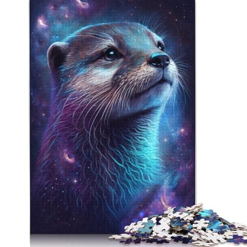 Puzzle 1000 Teile, Galaxy Otter, Puzzle für Erwachsene, Holzpuzzle, Spielzeug, Wanddekoration (Größe 75 x 50 cm) von LiJianXXE