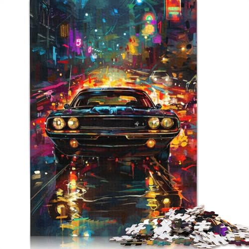 Puzzle 1000 Teile, Klassische Graffiti-Sportwagen, Puzzle für Kinder, Holzplattenpuzzle, tolles Geschenk für Erwachsene, Größe: 75 x 50 cm von LiJianXXE