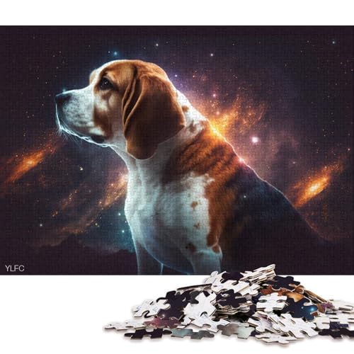 Puzzle 1000 Teile, Kosmischer Weltraum-Beagle, Puzzle für Erwachsene, Holzpuzzle, Puzzle für Erwachsene, Geschenke 75x50cm/1000 Teile von LiJianXXE