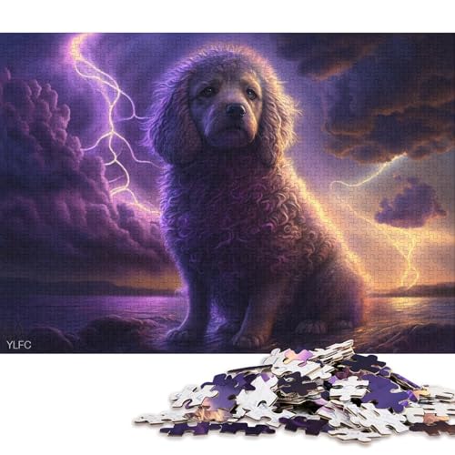 Puzzle 1000 Teile, Kunsttiere, Pudel, Puzzle für Erwachsene, Holzpuzzle, Puzzle für Erwachsene, Geschenke 38x26cm/1000 Teile von LiJianXXE