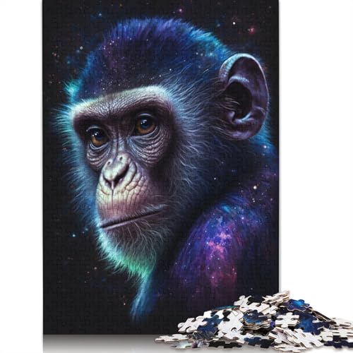 Puzzle 1000 Teile, Tier-Galaxie, AFFE, Puzzle für Erwachsene, Kartonpuzzle, Heimdekoration (Größe 38 x 26 cm) von LiJianXXE