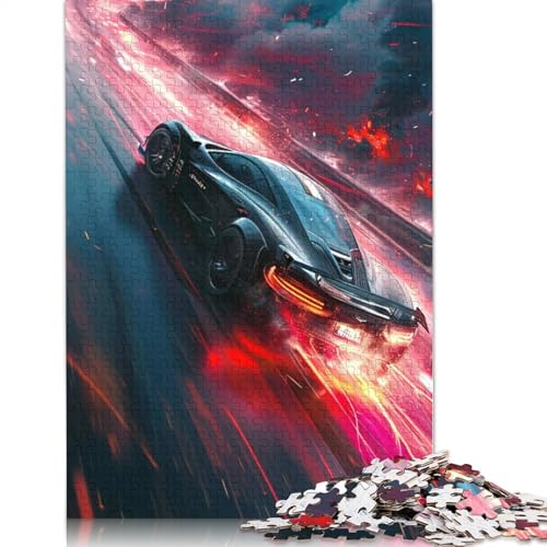 Puzzle 1000 Teile, farbenfrohes, Cooles Sportwagen-Puzzle für Erwachsene, Kartonpuzzle, interessantes Puzzle zur Stressreduzierung, Größe: 38 x 26 cm von LiJianXXE