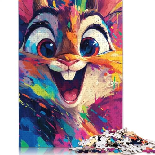 Puzzle 1000 Teile, farbenfrohes Löwen-Kunstpuzzle für Erwachsene, Kartonpuzzle, Lernspiel, Herausforderungsspielzeug, Größe: 38 x 26 cm von LiJianXXE