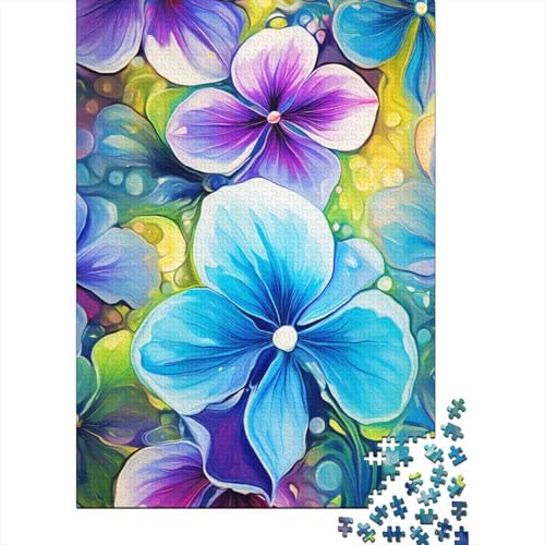 Puzzle 1000 Teile, farbenfrohes psychedelisches weißes Trillium-Puzzle für Erwachsene, Holzpuzzle, dekomprimierendes geistiges Lernspielzeug, 50 x 75 cm von LiJianXXE