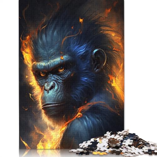 Puzzle 1000 Teile Feuertier-AFFE-Puzzle für Erwachsene Papppuzzle Lernspiel Herausforderungsspielzeug Größe: 38x26cm von LiJianXXE