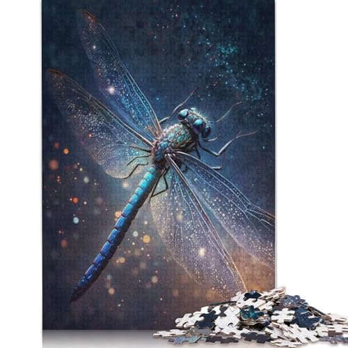 Puzzle 1000 Teile Galaxie-Libellen-Puzzle für Erwachsene, Holzpuzzle, Lernspiel, Herausforderungsspielzeug, Größe: 75 x 50 cm von LiJianXXE