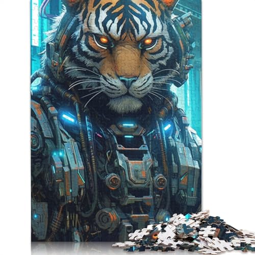 Puzzle 1000 Teile Roboter-Tiger-Puzzle für Kinder, Kartonpuzzle, Lernspiele für Erwachsene und Kinder, Größe: 38 x 26 cm von LiJianXXE