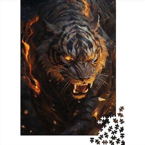 Puzzle 1000 Teile Tiger Holzpuzzle für Erwachsene Puzzle für Erwachsene Lernspiel Herausforderungsspielzeug (Größe 75x50cm) von LiJianXXE