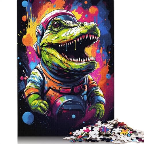 Puzzle 1000 Teile für Erwachsene, Astronauten-Baby-Krokodil, Puzzle für Kinder, Papppuzzle, Spielzeug, Denkspiel, 38 x 26 cm von LiJianXXE