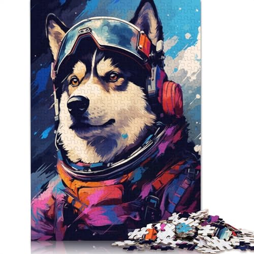 Puzzle 1000 Teile für Erwachsene, Astronauten-Husky-Puzzle, Puzzle für Kinder, Papppuzzle, Spielzeug, Denkspiel, 38 x 26 cm von LiJianXXE