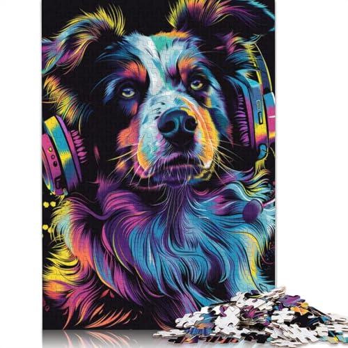 Puzzle 1000 Teile für Erwachsene, Australian Cattle Dog Art Puzzle für Erwachsene, Holzpuzzle für Familienspaß und Spieleabend, Größe: 75 x 50 cm von LiJianXXE