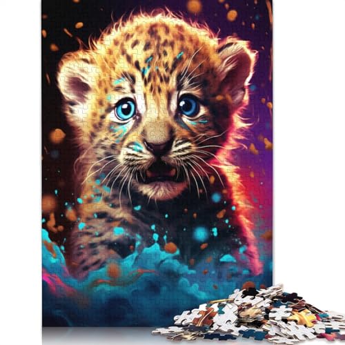 Puzzle 1000 Teile für Erwachsene, Baby-Leopard, Puzzle für Kinder, Papppuzzle, Spielzeug, Denkspiel, 38 x 26 cm von LiJianXXE