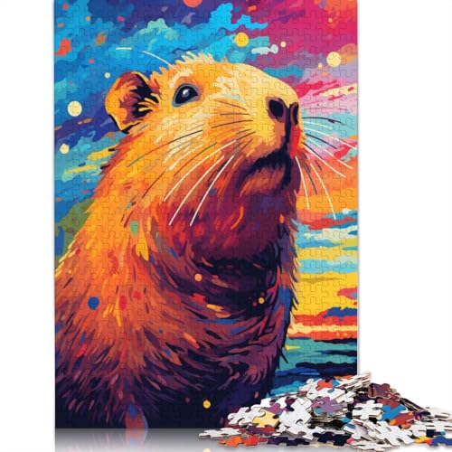 Puzzle 1000 Teile für Erwachsene, Capybara-Puzzle, Puzzle für Kinder, Holzpuzzle, Spielzeug, Denkspiel, 75 x 50 cm von LiJianXXE