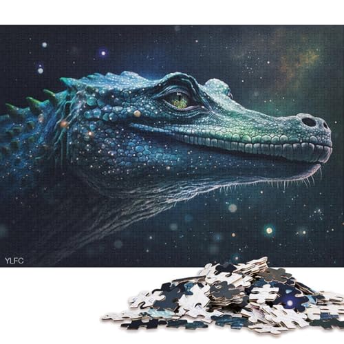 Puzzle 1000 Teile für Erwachsene, Cosmic Art Krokodil-Puzzle für Erwachsene, Holzpuzzle, Lernspiel für Erwachsene und Kinder 75x50cm/1000 Teile von LiJianXXE