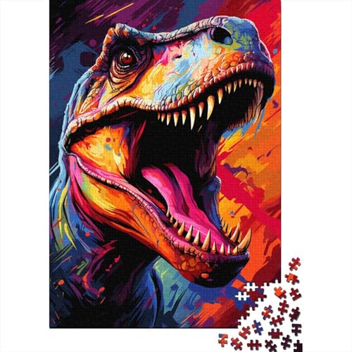 Puzzle 1000 Teile für Erwachsene, Fantasie-Dinosaurier-Puzzle für Erwachsene, Holzbrett-Puzzle, Familiendekoration (Größe 75 x 50 cm) von LiJianXXE