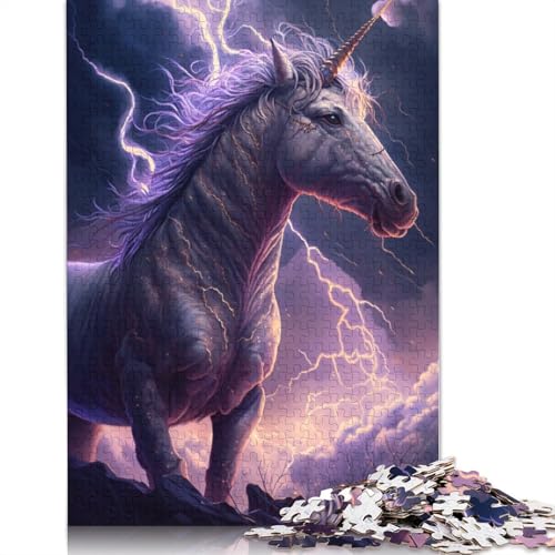 Puzzle 1000 Teile für Erwachsene, Fantasie-Einhorn-Tierpuzzle für Erwachsene, Holzpuzzle, tolles Geschenk für Erwachsene, Größe: 75 x 50 cm von LiJianXXE