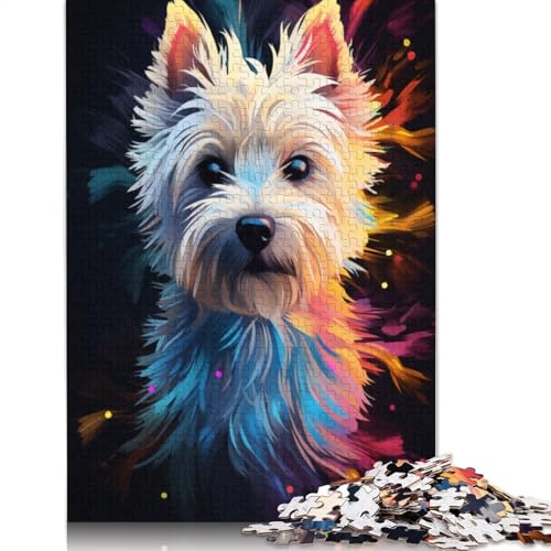 Puzzle 1000 Teile für Erwachsene, Farbiges Shih Tzu-Puzzle für Erwachsene, Papppuzzle für Familienspaß und Spieleabend, Größe: 38 x 26 cm von LiJianXXE