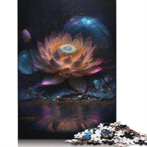 Puzzle 1000 Teile für Erwachsene, Galaxy Art Lotus-Puzzle für Kinder, Kartonpuzzle, tolles Geschenk für Erwachsene, Größe: 38 x 26 cm von LiJianXXE