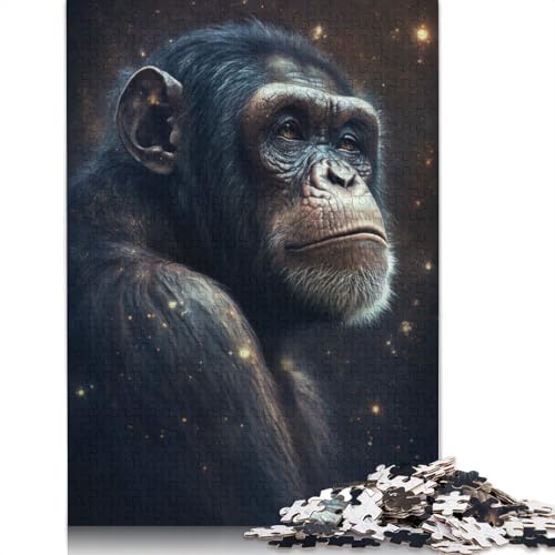 Puzzle 1000 Teile für Erwachsene, Galaxy Art Monkey Puzzles für Erwachsene, Holzpuzzles, tolles Geschenk für Erwachsene, Größe: 75 x 50 cm von LiJianXXE