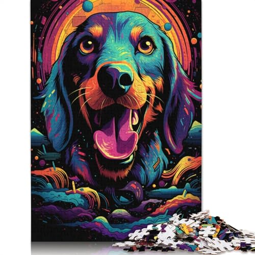 Puzzle 1000 Teile für Erwachsene, Happy Dackel, Puzzle für Kinder, Papppuzzle, Spielzeug, Denkspiel, 38 x 26 cm von LiJianXXE