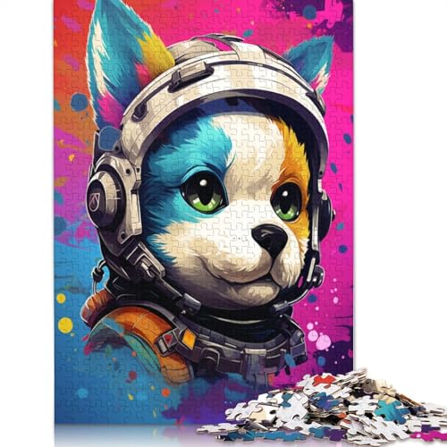 Puzzle 1000 Teile für Erwachsene, Husky-Baby-Astronaut, Puzzle für Erwachsene, Papppuzzle für Familienspaß und Spieleabend, 38 x 26 cm von LiJianXXE