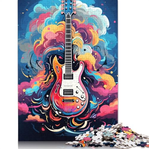 Puzzle 1000 Teile für Erwachsene, Kunst-Gitarren-Puzzle, Puzzle für Kinder, Holzpuzzle, Spielzeug, Denkspiel, 75 x 50 cm von LiJianXXE